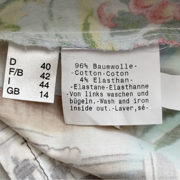 Otto Kern Tropical Resort Scarf Print Shirt Sz 40 US 10 Button Front - Picture 6 of 7